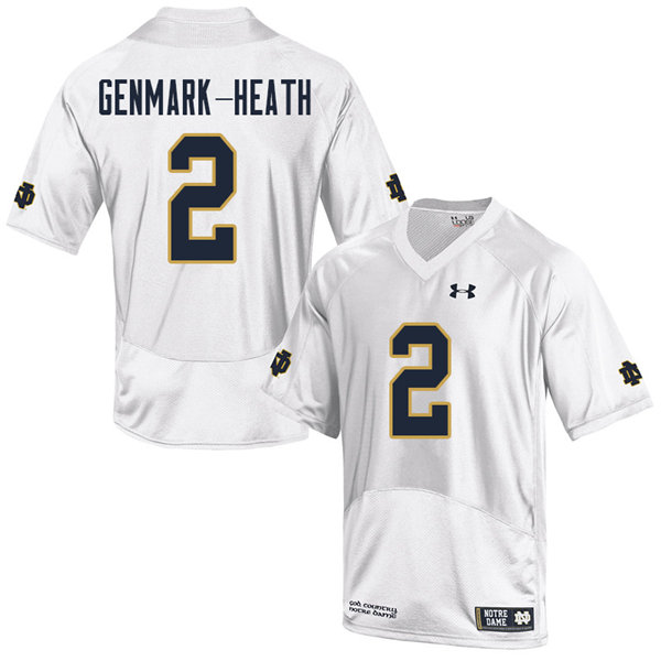 Men #2 Jordan Genmark-Heath Notre Dame Fighting Irish College Football Jerseys Sale-White